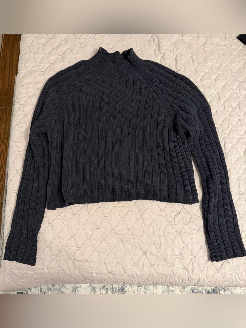 American Eagle Outfitters Navy Ribbed Crewneck Sweater - Size XL